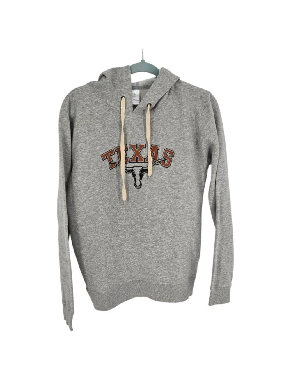 Texas long horn graphic gray hoodie mens size medium on tag see measurements